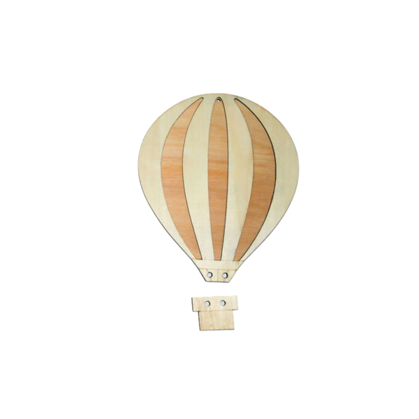 Ξύλινο αερόστατο μεγάλο σε φυσικό άβαφο χρώμα	