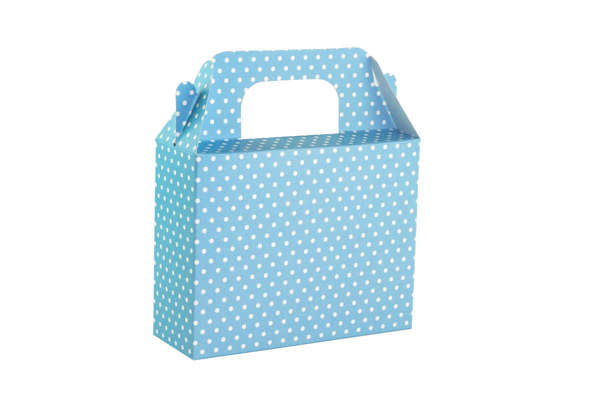 Χάρτινο κουτί  LUNCH BOX γαλάζιο πουά