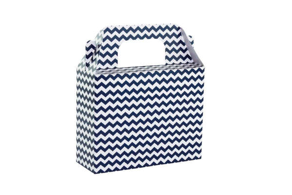 Χάρτινο κουτί  LUNCH BOX μπλε navy chevron